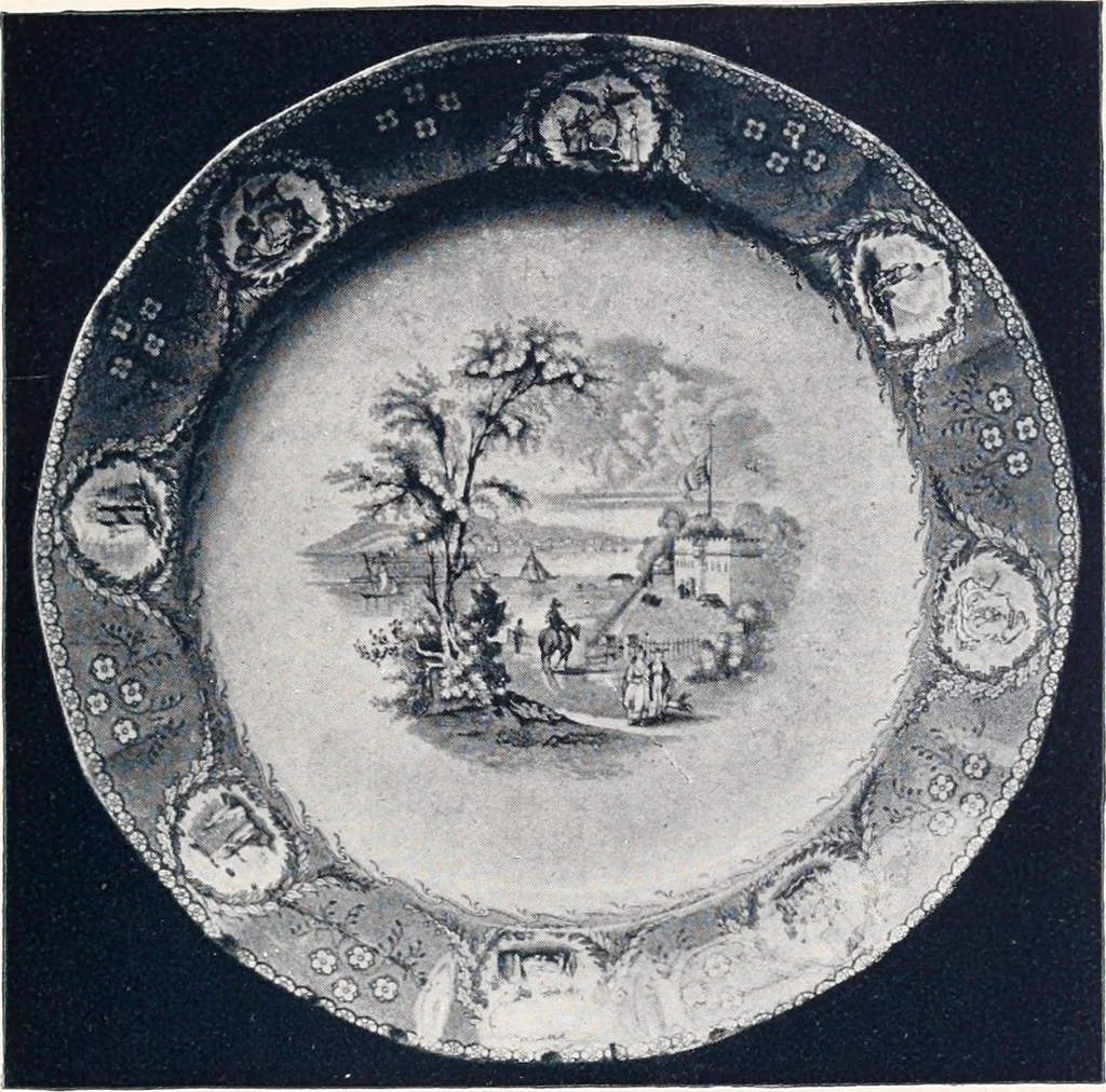 An illustration from Anglo-American pottery; old English china with American views; a manual for collectors, 1901, leaf 118