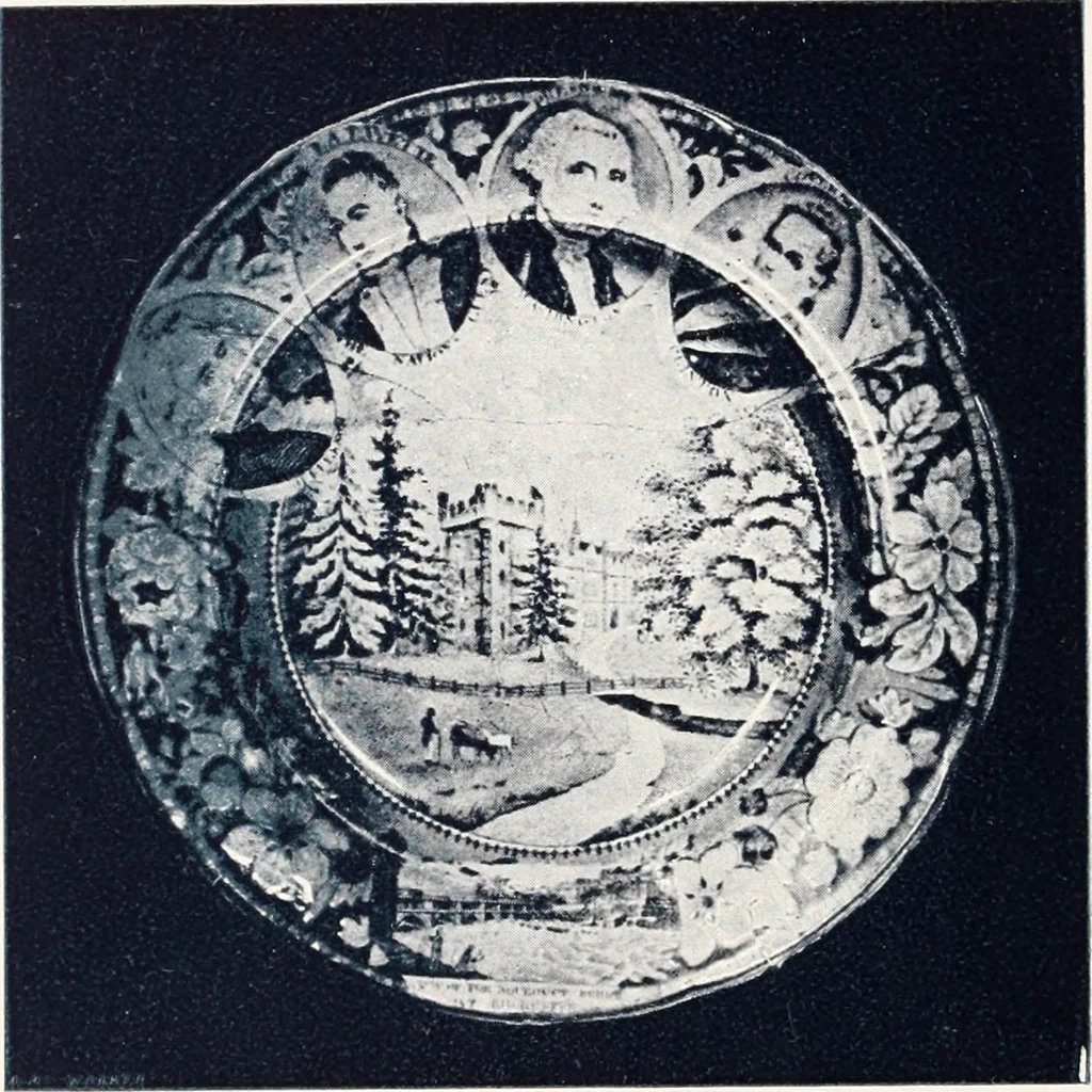 An illustration from Anglo-American pottery; old English china with American views; a manual for collectors, 1901, leaf 129