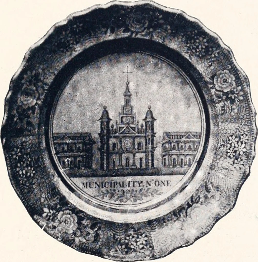 An illustration from Anglo-American pottery; old English china with American views; a manual for collectors, 1901, leaf 140