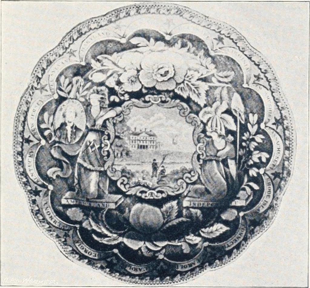 An illustration from Anglo-American pottery; old English china with American views; a manual for collectors, 1901, leaf 52