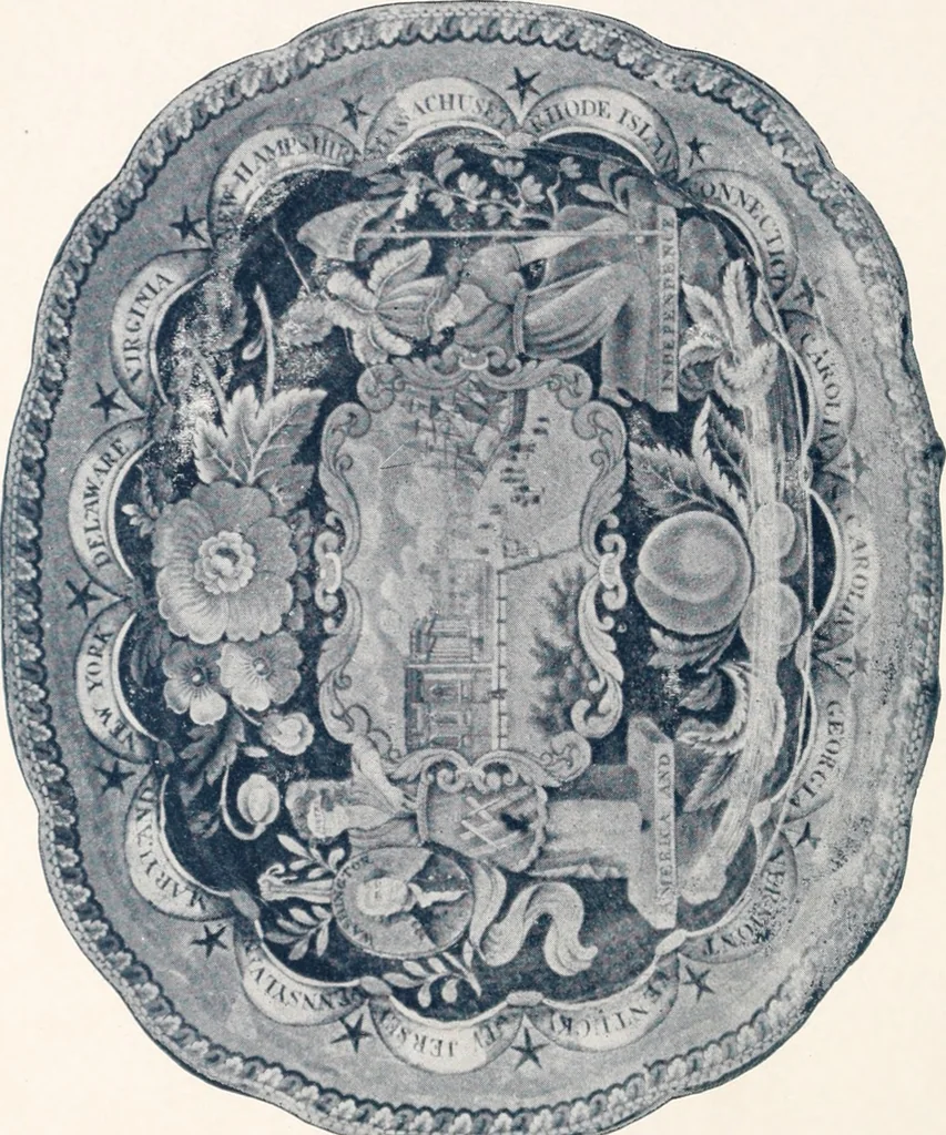 An illustration from Anglo-American pottery; old English china with American views; a manual for collectors, 1901, leaf 53
