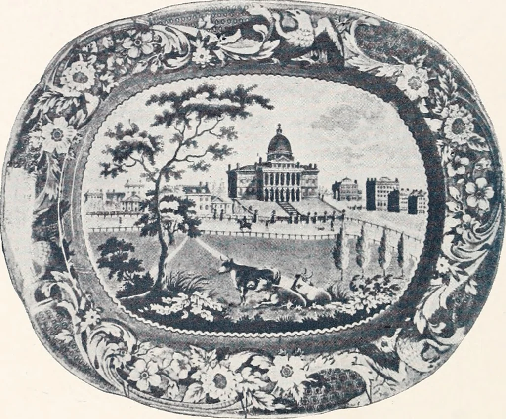 An illustration from Anglo-American pottery; old English china with American views; a manual for collectors, 1901, leaf 79