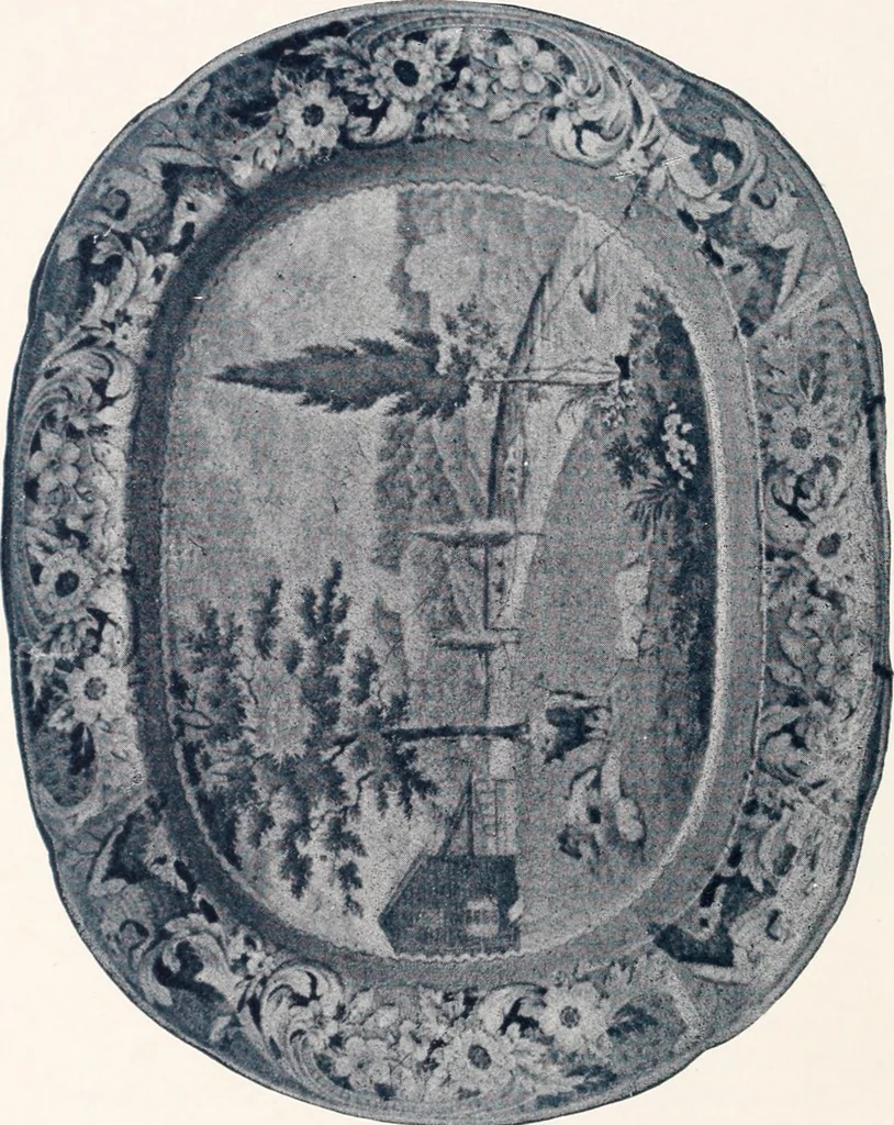 An illustration from Anglo-American pottery; old English china with American views; a manual for collectors, 1901, leaf 81