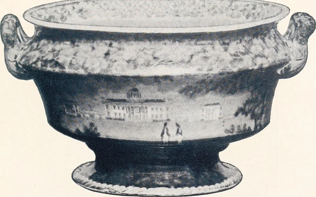 An illustration from Anglo-American pottery; old English china with American views; a manual for collectors, 1901, leaf 84