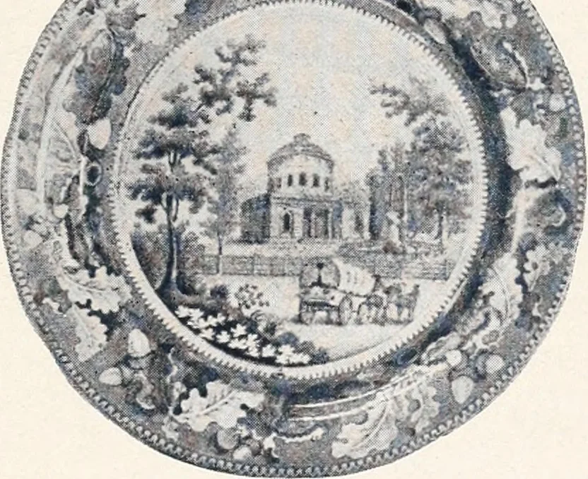 An illustration from Anglo-American pottery; old English china with American views; a manual for collectors, 1901, leaf 90