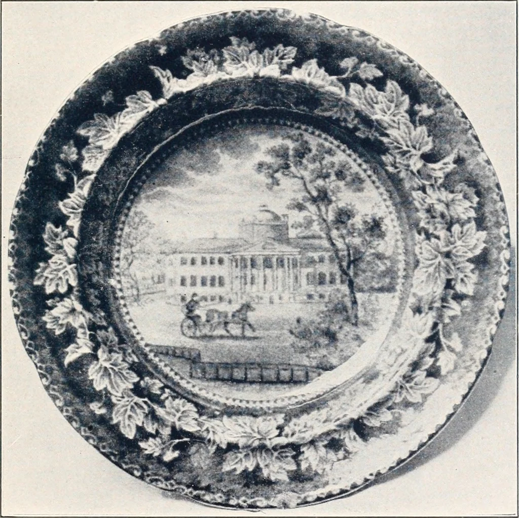 An illustration from Anglo-American pottery; old English china with American views; a manual for collectors, 1901, leaf 92