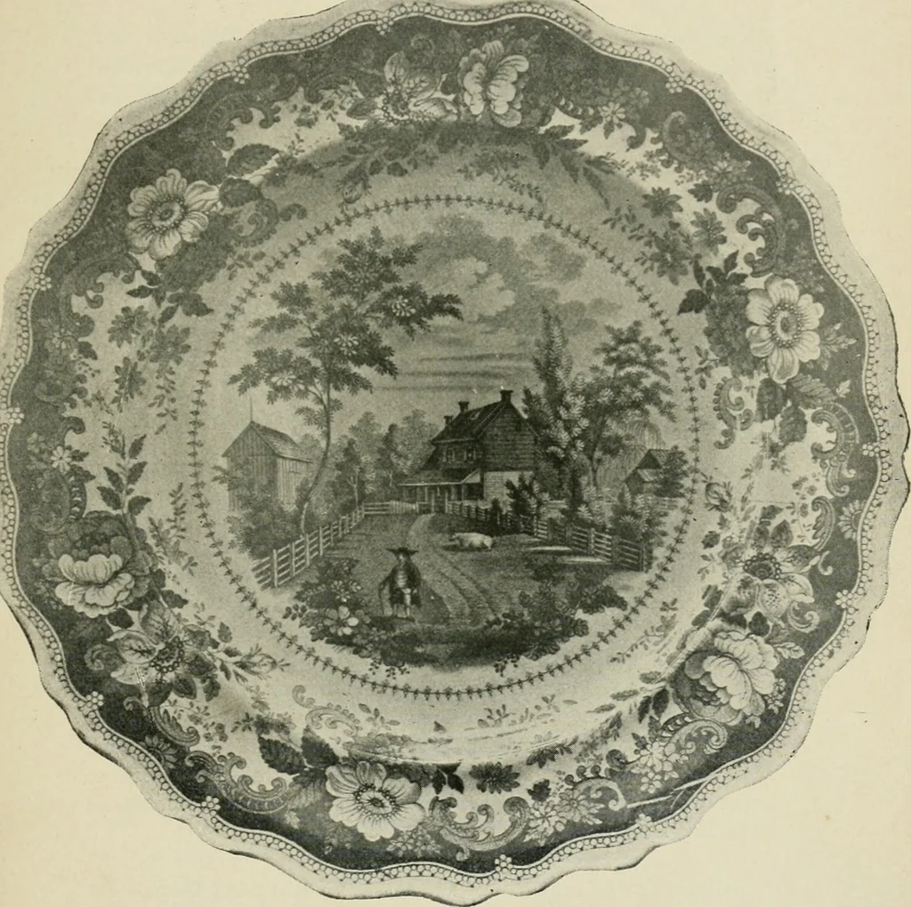 An illustration from Anglo-American pottery; old English china with American views, a manual for collectors, 1899, leaf 104