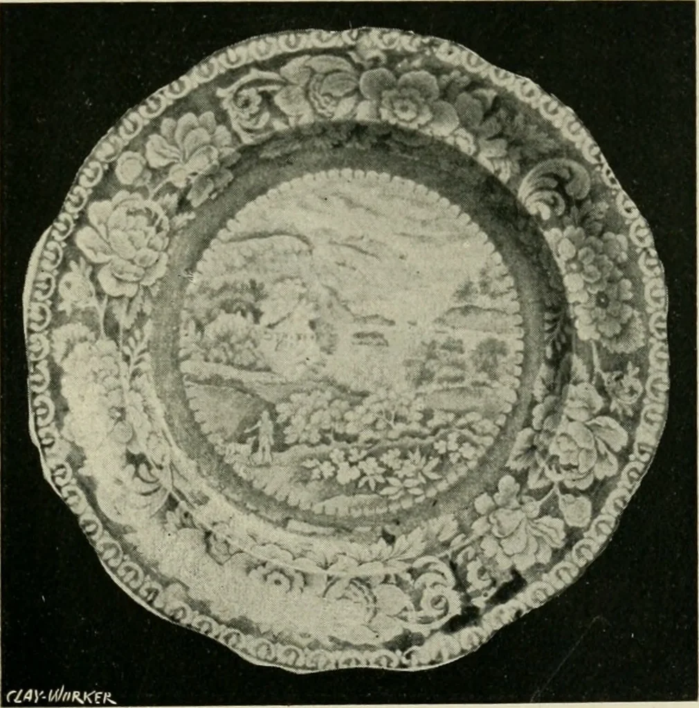An illustration from Anglo-American pottery; old English china with American views, a manual for collectors, 1899, leaf 112