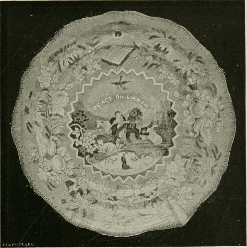 An illustration from Anglo-American pottery; old English china with American views, a manual for collectors, 1899, leaf 154