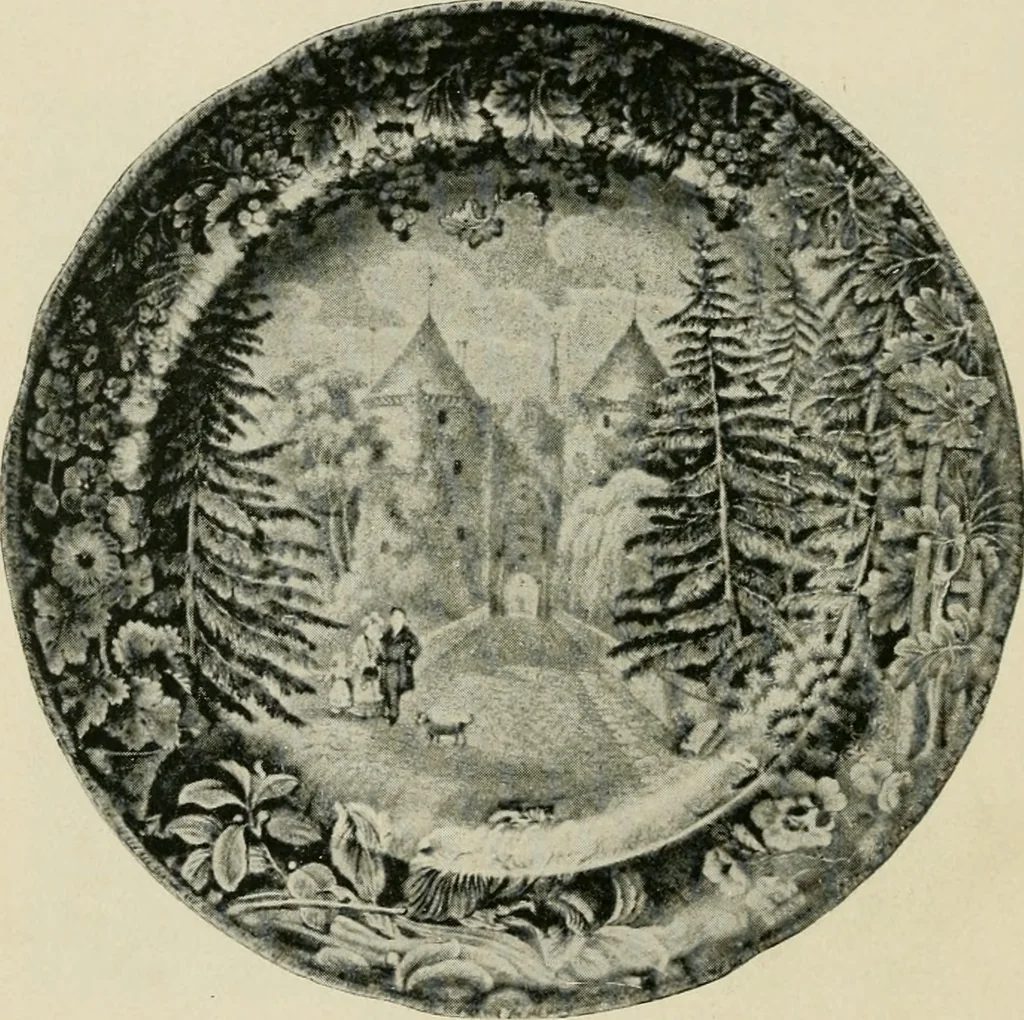 An illustration from Anglo-American pottery; old English china with American views, a manual for collectors, 1899, leaf 35