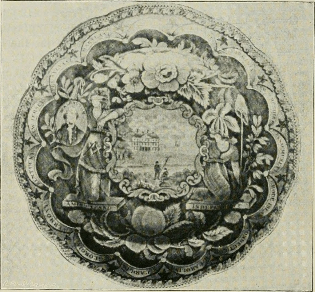 An illustration from Anglo-American pottery; old English china with American views, a manual for collectors, 1899, leaf 45