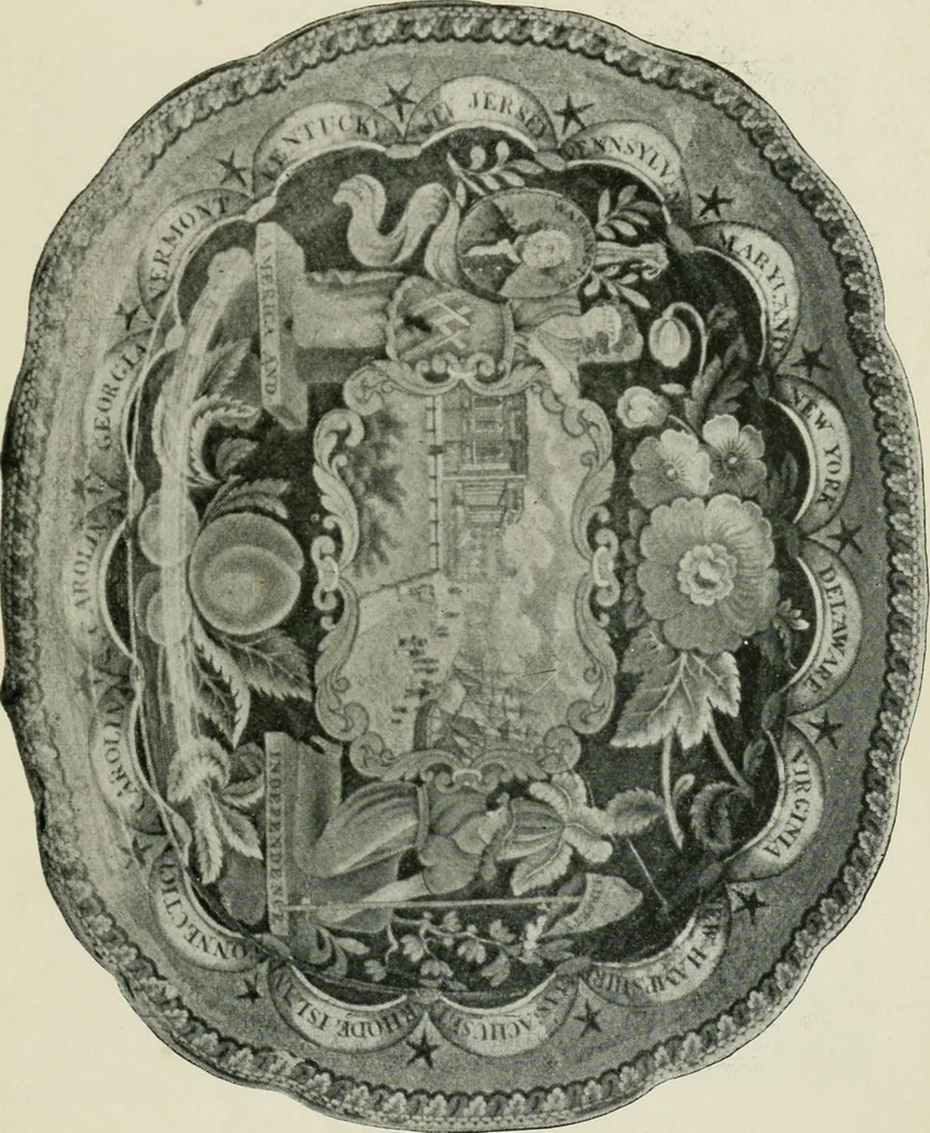 An illustration from Anglo-American pottery; old English china with American views, a manual for collectors, 1899, leaf 46