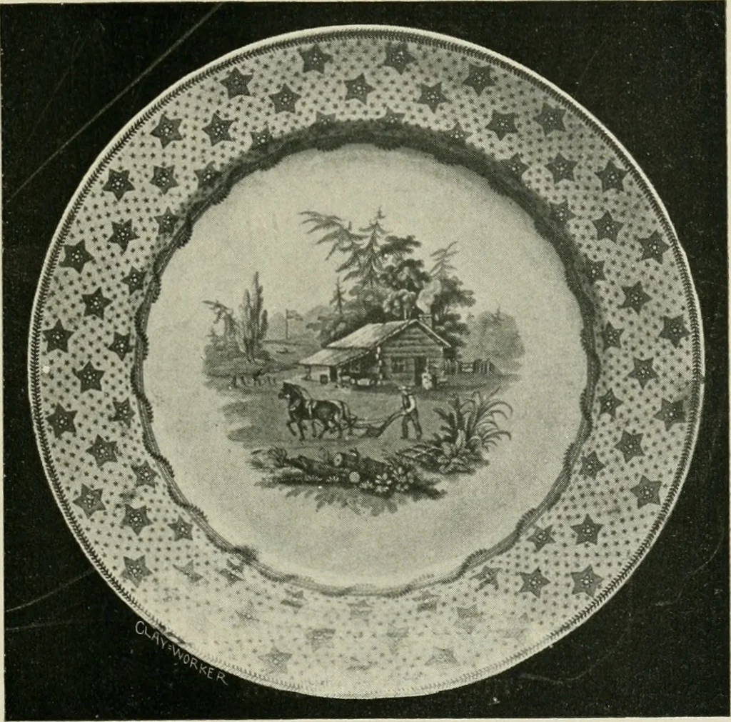 An illustration from Anglo-American pottery; old English china with American views, a manual for collectors, 1899, leaf 66