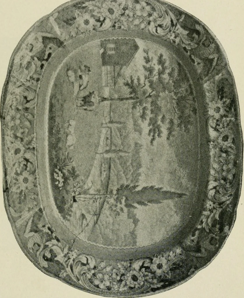 An illustration from Anglo-American pottery; old English china with American views, a manual for collectors, 1899, leaf 74