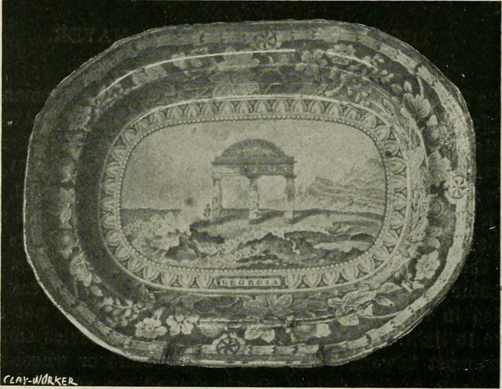 An illustration from Anglo-American pottery; old English china with American views, a manual for collectors, 1899, leaf 77