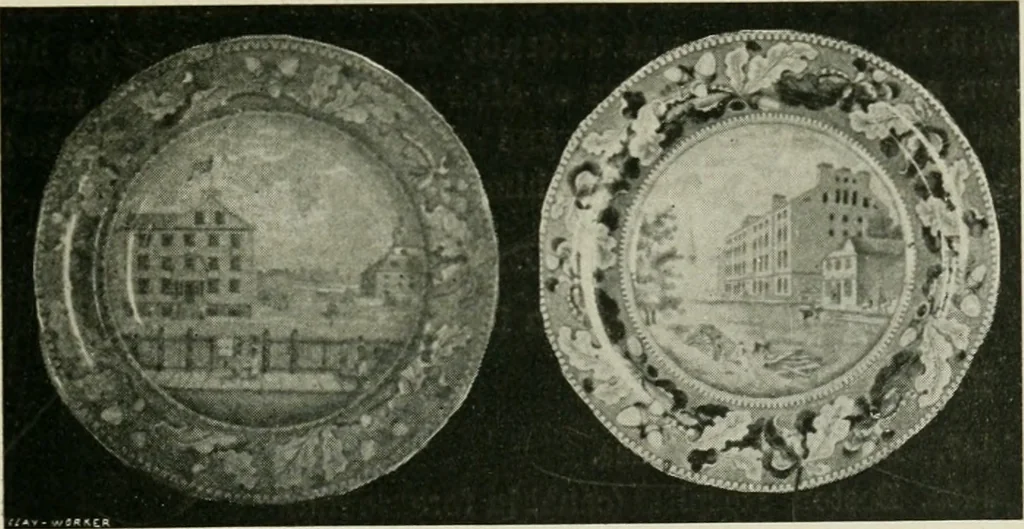 An illustration from Anglo-American pottery; old English china with American views, a manual for collectors, 1899, leaf 82