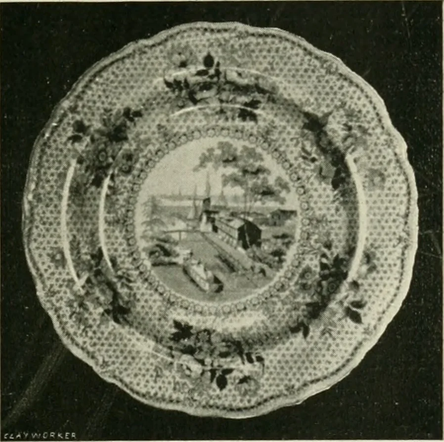 An illustration from Anglo-American pottery; old English china with American views, a manual for collectors, 1899, leaf 84
