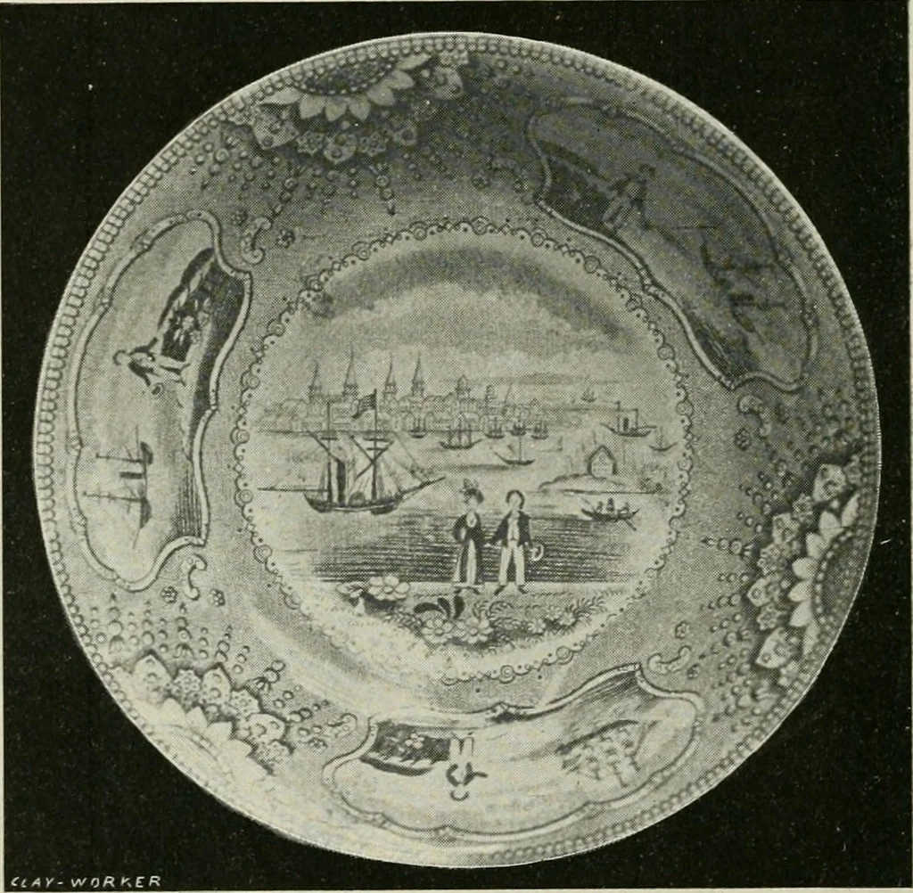 An illustration from Anglo-American pottery; old English china with American views, a manual for collectors, 1899, leaf 87