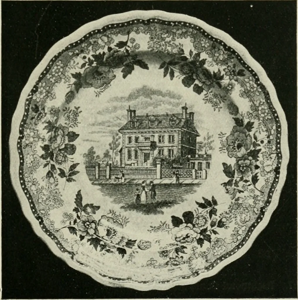 An illustration from Anglo-American pottery; old English china with American views, a manual for collectors, 1899, leaf 92