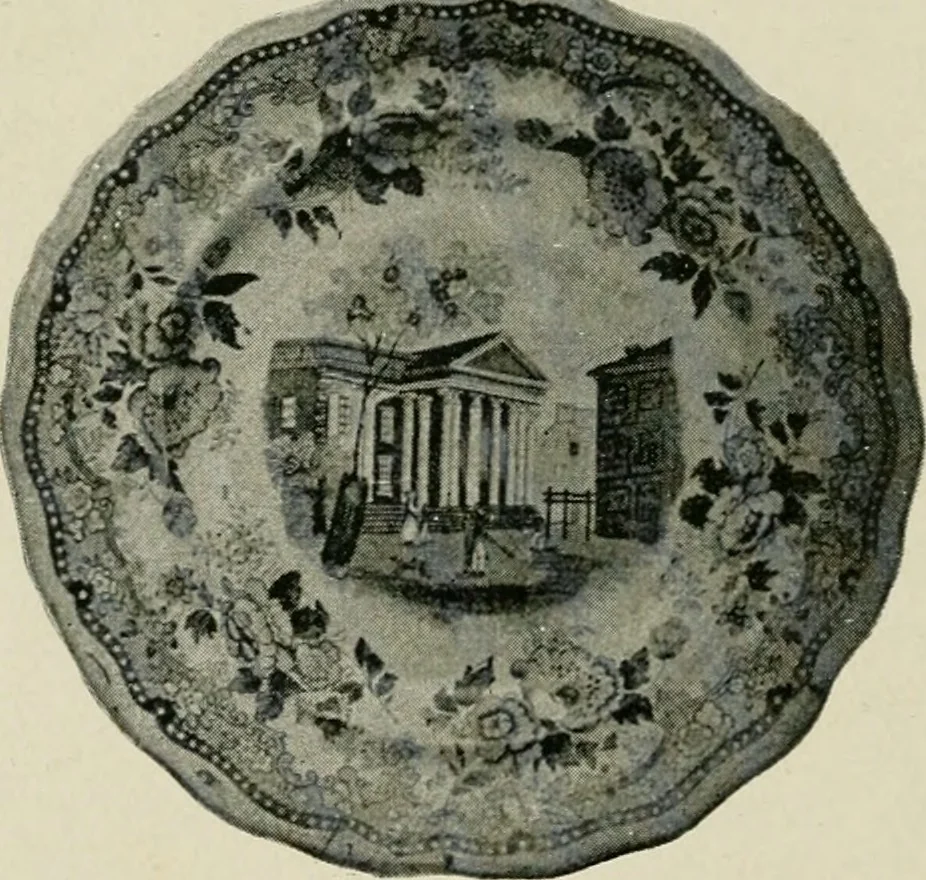 An illustration from Anglo-American pottery; old English china with American views, a manual for collectors, 1899, leaf 93
