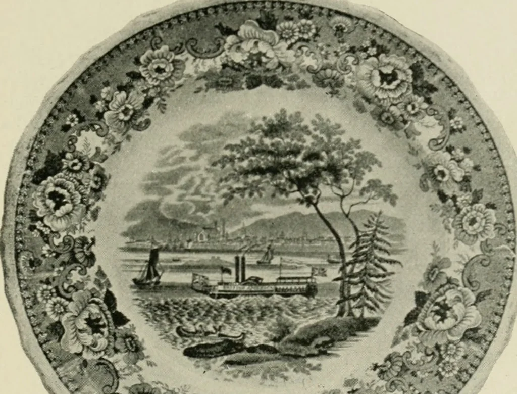An illustration from Anglo-American pottery; old English china with American views, a manual for collectors, 1899, leaf 98