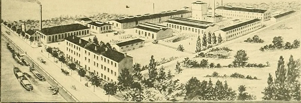 An illustration from The aniline colours of the Badische Anilin- & Soda-Fabrik, Ludwigshafen on Rhine and their application on wool, cotton, silk and other textile fibres, 1901, leaf 10