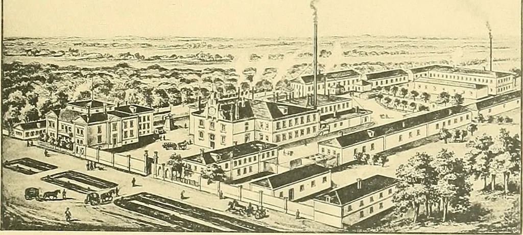 An illustration from The aniline colours of the Badische Anilin- & Soda-Fabrik, Ludwigshafen on Rhine and their application on wool, cotton, silk and other textile fibres, 1901, leaf 10
