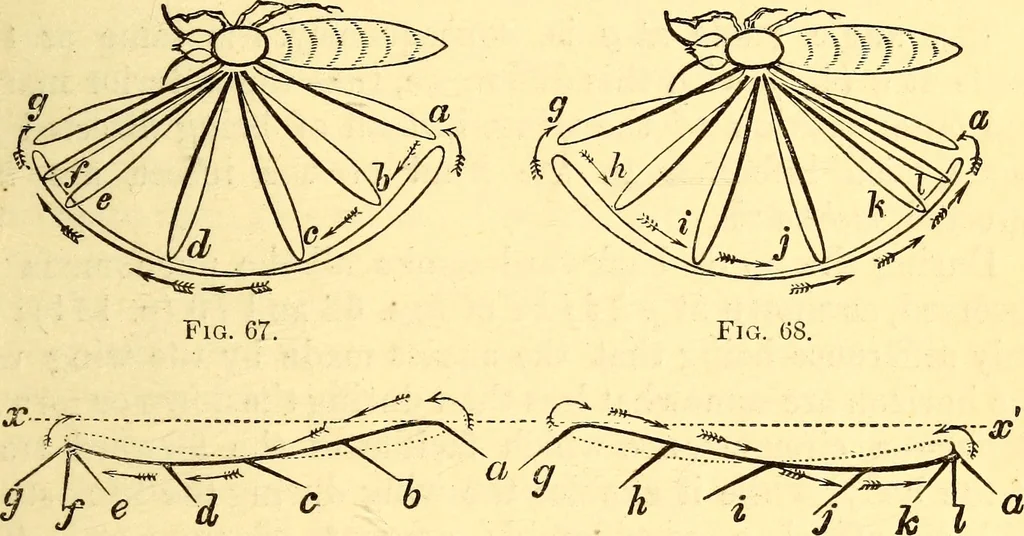 An illustration from Animal locomotion, or Walking, swimming, and flying, with a dissertation on aëronautics, 1874, leaf 166