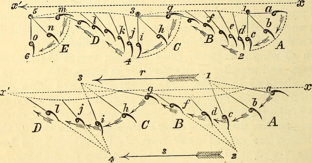 An illustration from Animal locomotion, or Walking, swimming, and flying, with a dissertation on aëronautics, 1874, leaf 185