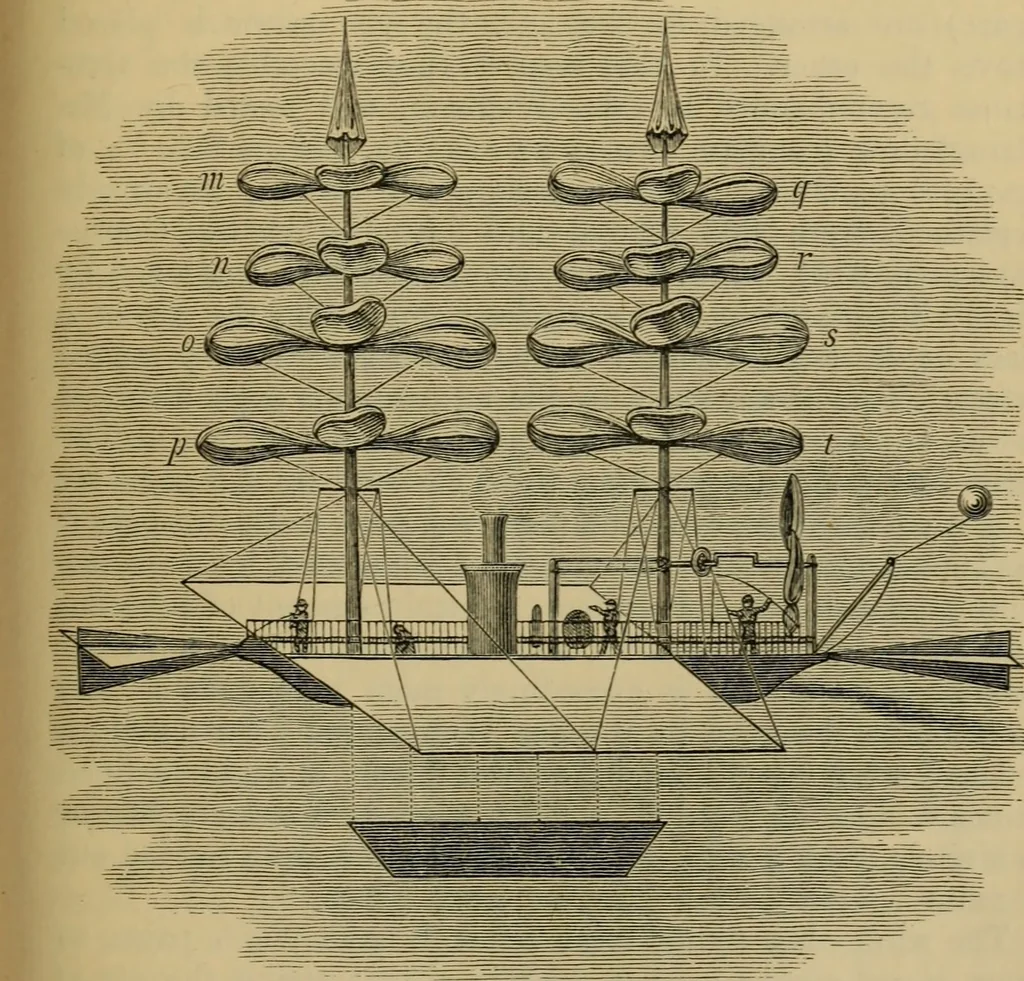 An illustration from Animal locomotion or walking, swimming, and flying : with a dissertation on aëronautics, 1873, leaf 242