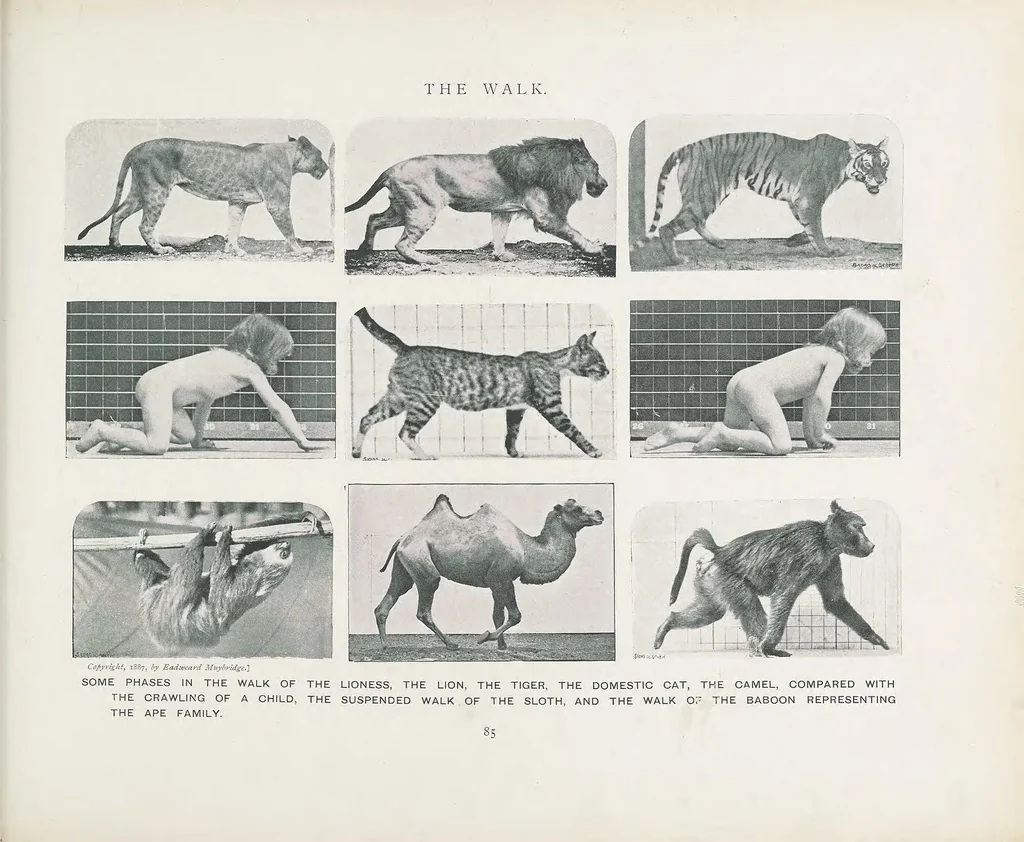 An illustration from Animals in motion : an electro-photographic investigation of consecutive phases of animal progressive movements, 1902, leaf 105