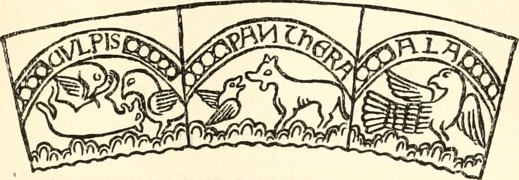 An illustration from Animal symbolism in ecclesiastical architecture, 1896, leaf 66