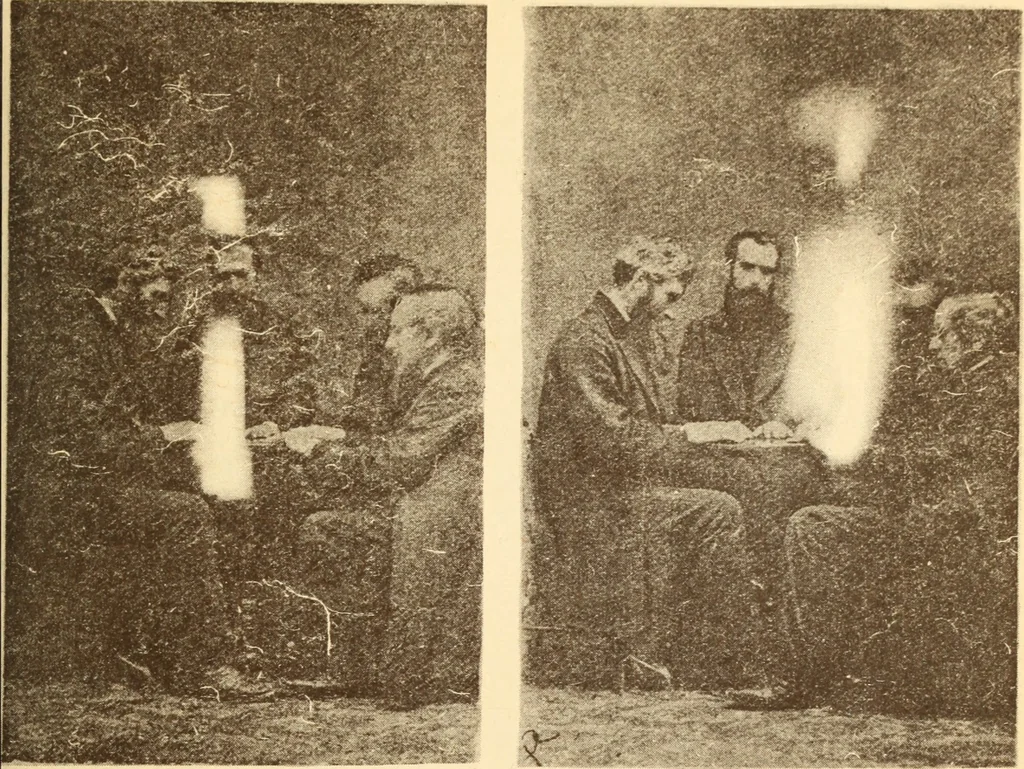 An illustration from Animismus und spiritismus. Versuch einer kritischen prüfung der mediumistischen phänomene mit besonderer berücksichtigung der hypothesen der hallucination und des unbewussten. Als entgegnung auf Ed. v. Hartmann's Werk: "Der spiritismus.", 1894, leaf 394