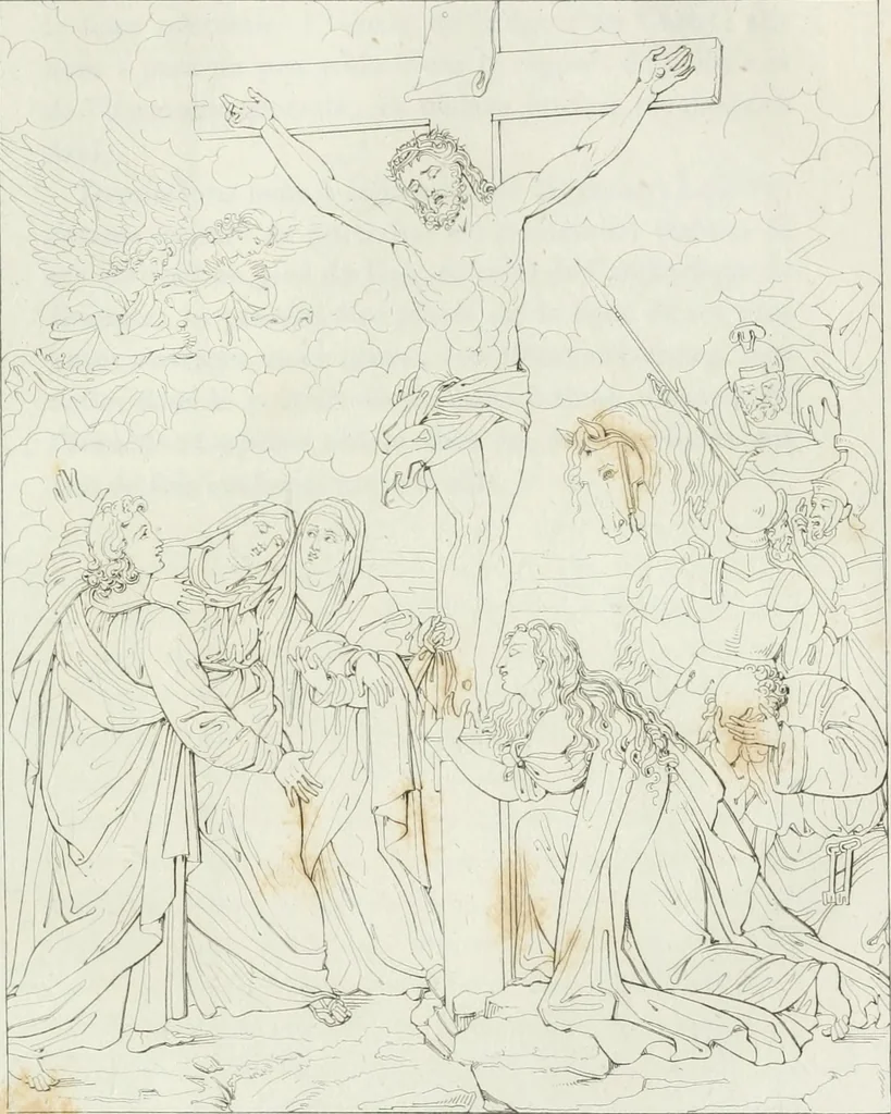 An illustration from Annales de l'école française des beaux-arts : recueil de gravures au trait ... avec des notices historiques et critiques, des considérations sur l'état et les progrès des arts, la biographie des artistes dont la France déplore chaque année la perte, etc., etc., 1827, leaf 104
