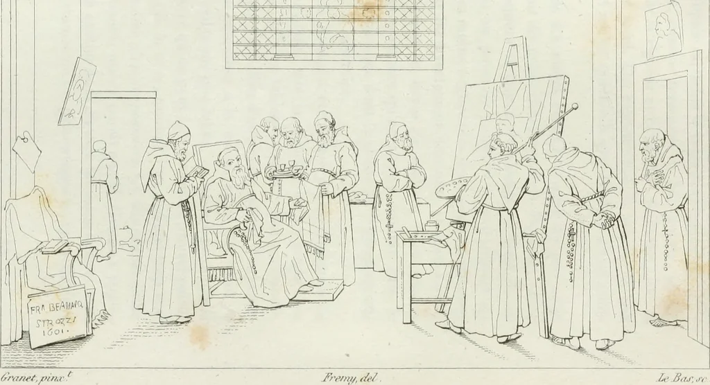 An illustration from Annales de l'école française des beaux-arts : recueil de gravures au trait ... avec des notices historiques et critiques, des considérations sur l'état et les progrès des arts, la biographie des artistes dont la France déplore chaque année la perte, etc., etc., 1827, leaf 154