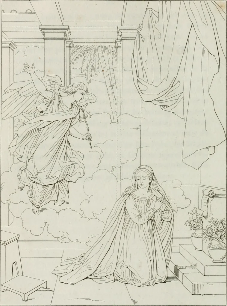 An illustration from Annales de l'école française des beaux-arts : recueil de gravures au trait ... avec des notices historiques et critiques, des considérations sur l'état et les progrès des arts, la biographie des artistes dont la France déplore chaque année la perte, etc., etc., 1827, leaf 165