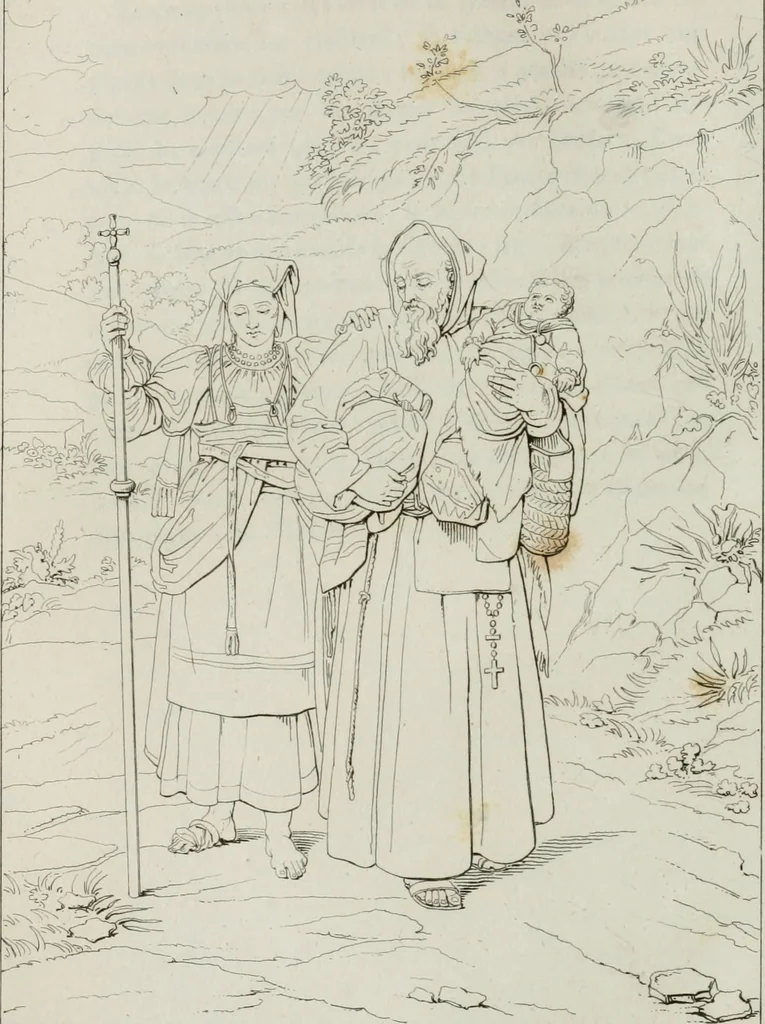 An illustration from Annales de l'école française des beaux-arts : recueil de gravures au trait ... avec des notices historiques et critiques, des considérations sur l'état et les progrès des arts, la biographie des artistes dont la France déplore chaque année la perte, etc., etc., 1827, leaf 255