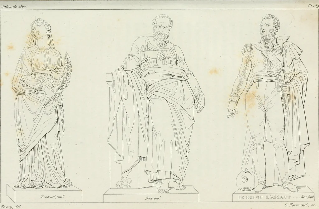An illustration from Annales de l'école française des beaux-arts : recueil de gravures au trait ... avec des notices historiques et critiques, des considérations sur l'état et les progrès des arts, la biographie des artistes dont la France déplore chaque année la perte, etc., etc., 1827, leaf 262
