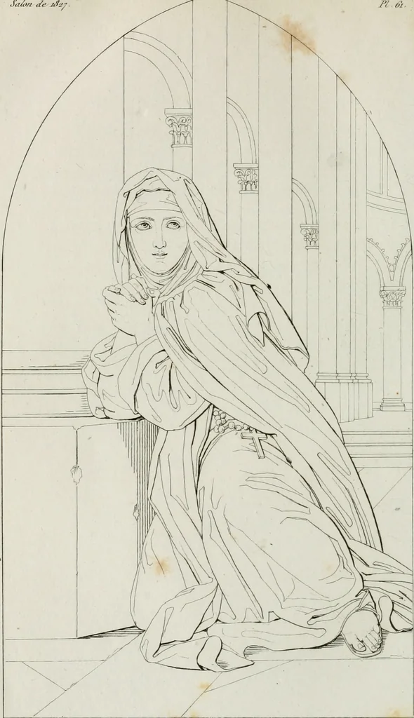 An illustration from Annales de l'école française des beaux-arts : recueil de gravures au trait ... avec des notices historiques et critiques, des considérations sur l'état et les progrès des arts, la biographie des artistes dont la France déplore chaque année la perte, etc., etc., 1827, leaf 269