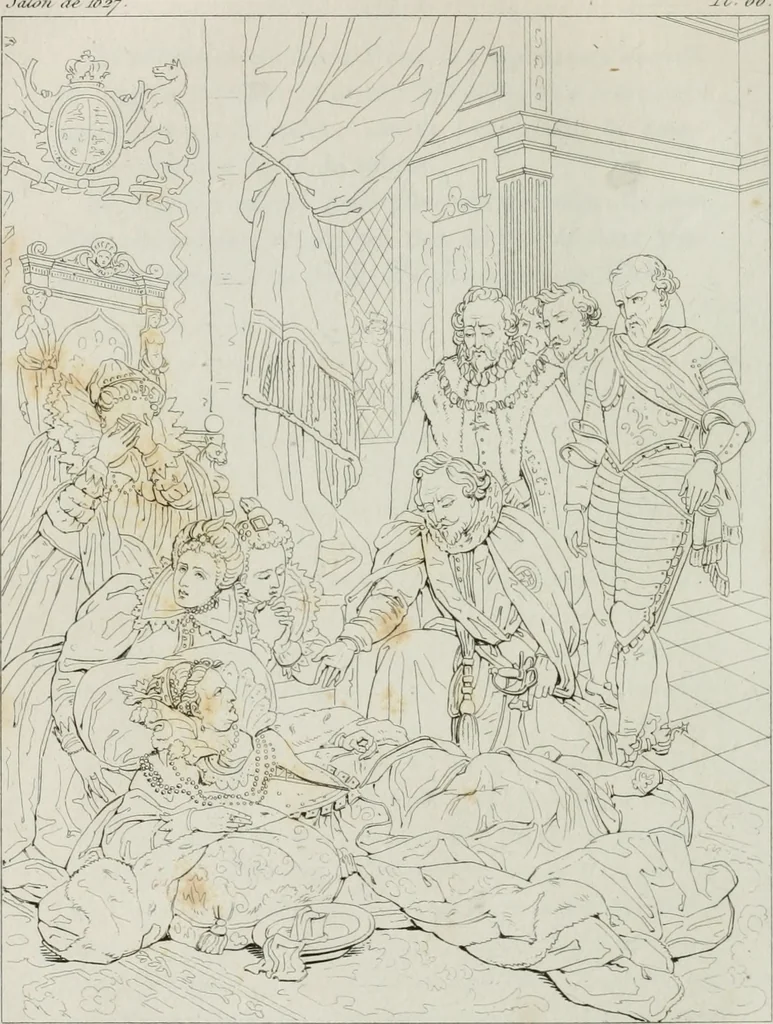 An illustration from Annales de l'école française des beaux-arts : recueil de gravures au trait ... avec des notices historiques et critiques, des considérations sur l'état et les progrès des arts, la biographie des artistes dont la France déplore chaque année la perte, etc., etc., 1827, leaf 293