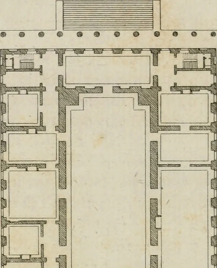 An illustration from Annales du musée et de l'école moderne des beaux-arts : recueil de gravures au trait, d'après les principaux ouvrages de peinture, sculpture, ou projets d'architecture, qui, chaque année, ont remporté le prix, soit aux écoles spéciales, soit aux concours nationaux : les productions des artistes en tous genres, qui, aux différentes expositions, ont été citées avec éloges : les morceaux les plus estimés ou inédits de la galerie de peinture : la suite complète de celle des antiques : édifices anciens et modernes, etc., 1800, leaf 163