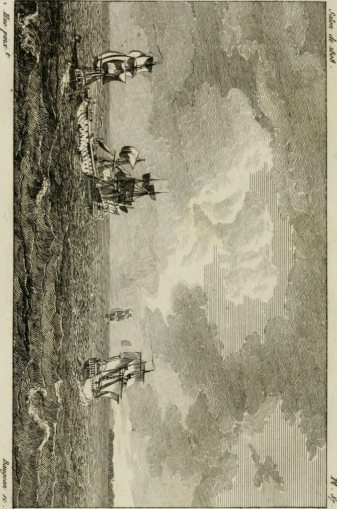An illustration from Annales du musée et de l'école moderne des beaux-arts : recueil de gravures au trait, d'après les principaux ouvrages de peinture, sculpture, ou projets d'architecture, qui, chaque année, ont remporté le prix, soit aux écoles spéciales, soit aux concours nationaux : les productions des artistes en tous genres, qui, aux différentes expositions, ont été citées avec éloges : les morceaux les plus estimés ou inédits de la galerie de peinture : la suite complète de celle des antiques : édifices anciens et modernes, etc., 1800, leaf 171