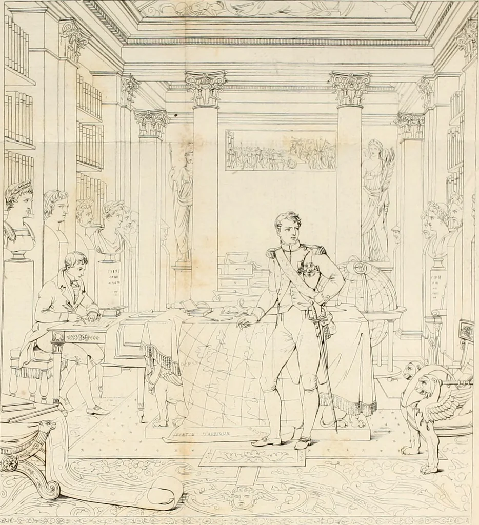 An illustration from Annales du musée et de l'école moderne des beaux-arts : recueil de gravures au trait, d'après les principaux ouvrages de peinture, sculpture, ou projets d'architecture, qui, chaque année, ont remporté le prix, soit aux écoles spéciales, soit aux concours nationaux : les productions des artistes en tous genres, qui, aux différentes expositions, ont été citées avec éloges : les morceaux les plus estimés ou inédits de la galerie de peinture : la suite complète de celle des antiques : édifices anciens et modernes, etc., 1800, leaf 74