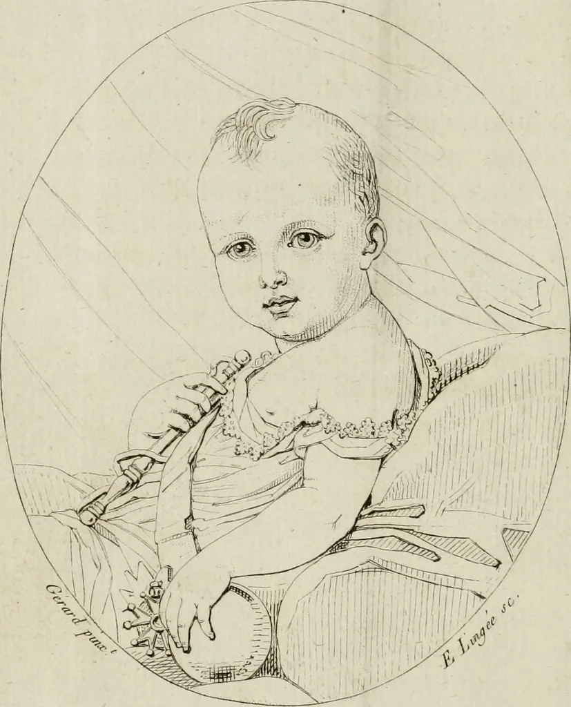 An illustration from Annales du musée et de l'école moderne des beaux-arts : recueil de gravures au trait, d'après les principaux ouvrages de peinture, sculpture, ou projets d'architecture, qui, chaque année, ont remporté le prix, soit aux écoles spéciales, soit aux concours nationaux : les productions des artistes en tous genres, qui, aux différentes expositions, ont été citées avec éloges : les morceaux les plus estimés ou inédits de la galerie de peinture : la suite complète de celle des antiques : édifices anciens et modernes, etc., 1800, leaf 13