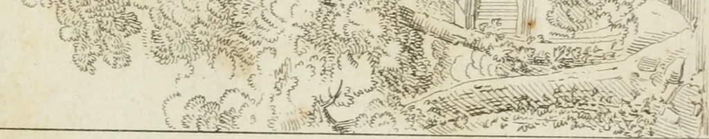 An illustration from Annales du musée et de l'école moderne des beaux-arts : recueil de gravures au trait, d'après les principaux ouvrages de peinture, sculpture, ou projets d'architecture, qui, chaque année, ont remporté le prix, soit aux écoles spéciales, soit aux concours nationaux : les productions des artistes en tous genres, qui, aux différentes expositions, ont été citées avec éloges : les morceaux les plus estimés ou inédits de la galerie de peinture : la suite complète de celle des antiques : édifices anciens et modernes, etc., 1800, leaf 142
