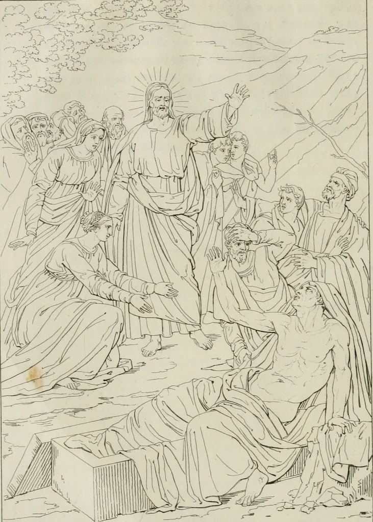 An illustration from Annales du musée et de l'école moderne des beaux-arts : recueil de gravures au trait, d'après les principaux ouvrages de peinture, sculpture, ou projets d'architecture, qui, chaque année, ont remporté le prix, soit aux écoles spéciales, soit aux concours nationaux : les productions des artistes en tous genres, qui, aux différentes expositions, ont été citées avec éloges : les morceaux les plus estimés ou inédits de la galerie de peinture : la suite complète de celle des antiques : édifices anciens et modernes, etc., 1800, leaf 109