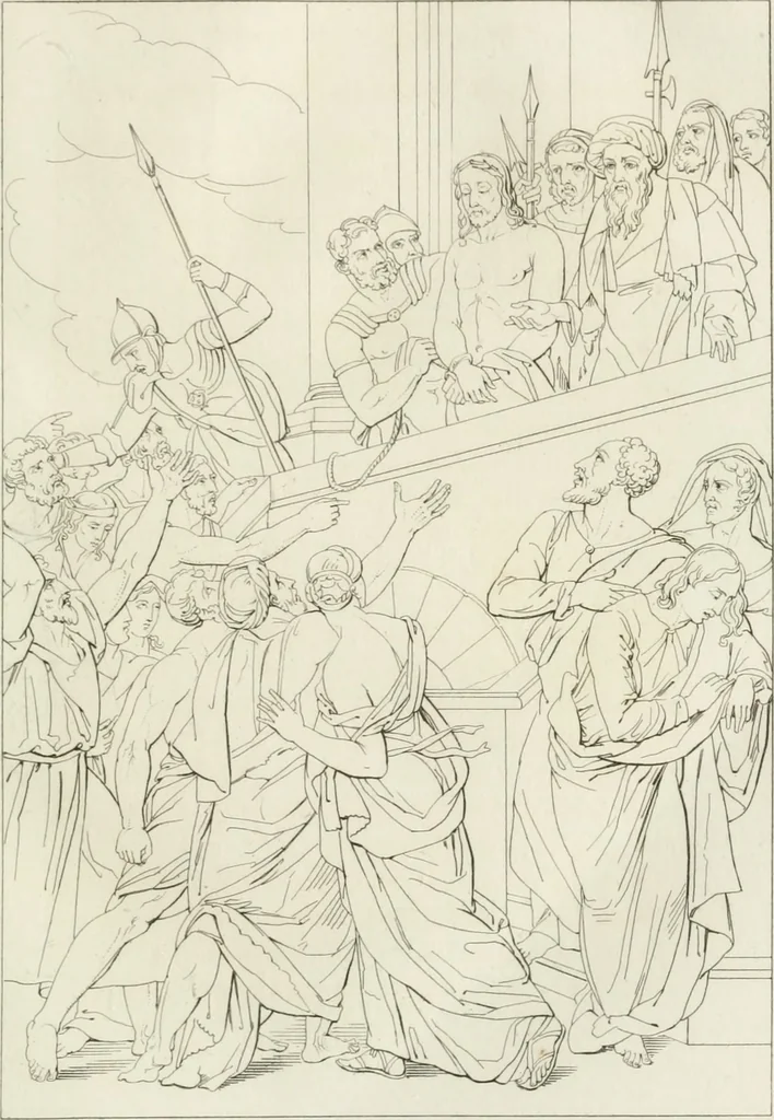 An illustration from Annales du musée et de l'école moderne des beaux-arts : recueil de gravures au trait, d'après les principaux ouvrages de peinture, sculpture, ou projets d'architecture, qui, chaque année, ont remporté le prix, soit aux écoles spéciales, soit aux concours nationaux : les productions des artistes en tous genres, qui, aux différentes expositions, ont été citées avec éloges : les morceaux les plus estimés ou inédits de la galerie de peinture : la suite complète de celle des antiques : édifices anciens et modernes, etc., 1800, leaf 200