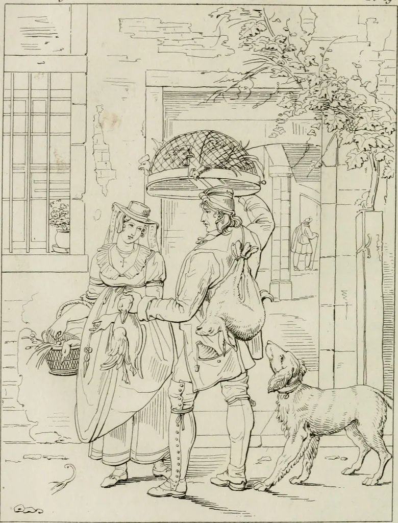 An illustration from Annales du musée et de l'école moderne des beaux-arts : recueil de gravures au trait, d'après les principaux ouvrages de peinture, sculpture, ou projets d'architecture, qui, chaque année, ont remporté le prix, soit aux écoles spéciales, soit aux concours nationaux : les productions des artistes en tous genres, qui, aux différentes expositions, ont été citées avec éloges : les morceaux les plus estimés ou inédits de la galerie de peinture : la suite complète de celle des antiques : édifices anciens et modernes, etc., 1800, leaf 339