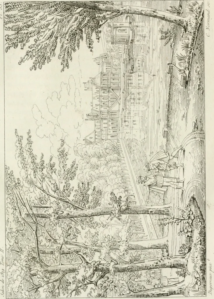 An illustration from Annales du musée et de l'école moderne des beaux-arts : recueil de gravures au trait, d'après les principaux ouvrages de peinture, sculpture, ou projets d'architecture, qui, chaque année, ont remporté le prix, soit aux écoles spéciales, soit aux concours nationaux : les productions des artistes en tous genres, qui, aux différentes expositions, ont été citées avec éloges : les morceaux les plus estimés ou inédits de la galerie de peinture : la suite complète de celle des antiques : édifices anciens et modernes, etc., 1800, leaf 420