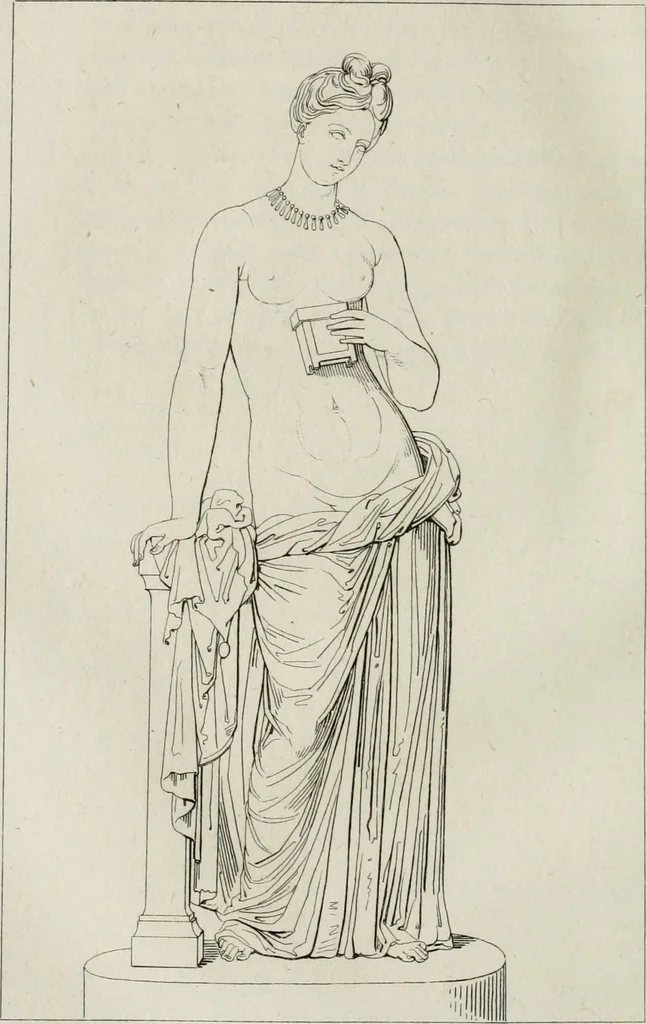 An illustration from Annales du musée et de l'école moderne des beaux-arts : recueil de gravures au trait, d'après les principaux ouvrages de peinture, sculpture, ou projets d'architecture, qui, chaque année, ont remporté le prix, soit aux écoles spéciales, soit aux concours nationaux : les productions des artistes en tous genres, qui, aux différentes expositions, ont été citées avec éloges : les morceaux les plus estimés ou inédits de la galerie de peinture : la suite complète de celle des antiques : édifices anciens et modernes, etc., 1800, leaf 449